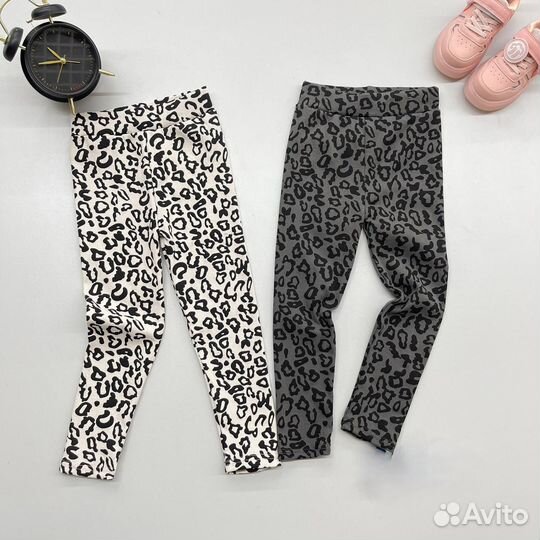 Леопардовые лосины для девочки, 104-128