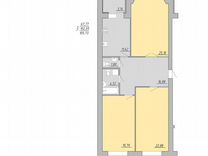 3-к. квартира, 105,7 м², 1/9 эт.