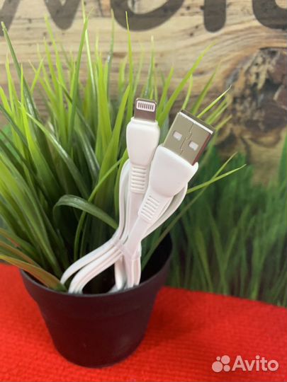 Шнур для зарядки iPhone плоский hoco