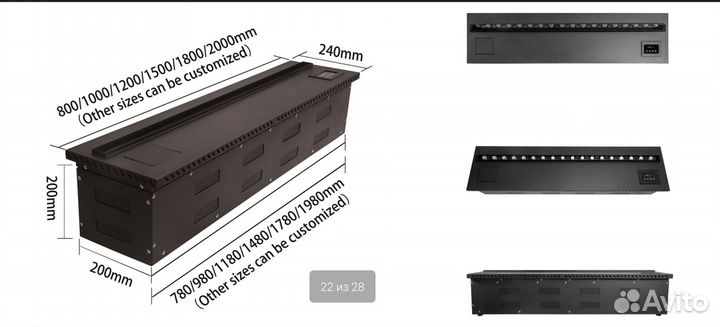 Паровой камин Vapor Gold/Bronze 800мм