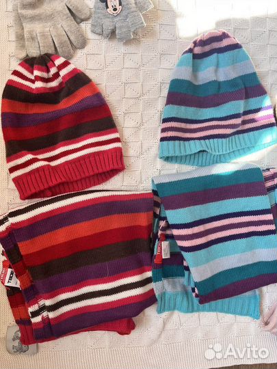 Шапка, шарф, кепка, варежки 4-6 лет, девочка