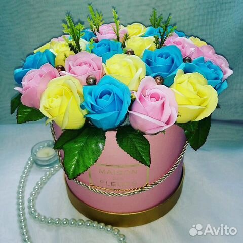 Мыльные розы в коробке