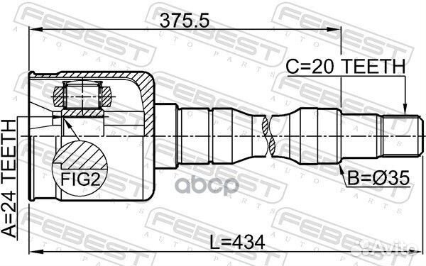 Шрус внутренний прав 0111SXV20RH Febest