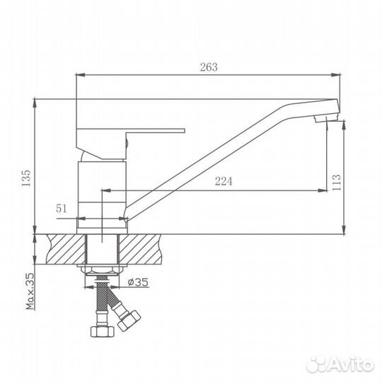 Смеситель для кухни Haiba hb42802 Хром