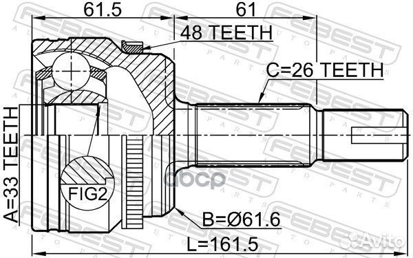 Шрус внешний перед прав/лев 0110ASV50LA48 F