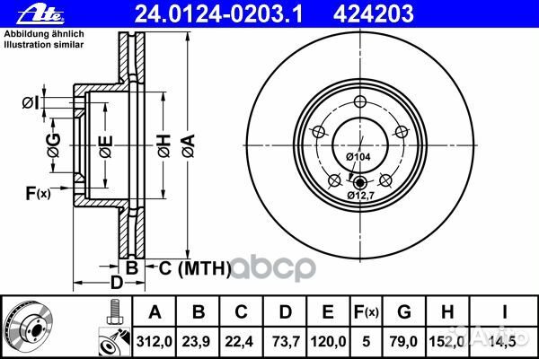 Диск тормозной передний BMW E90/E91/X1(E84) 2.0