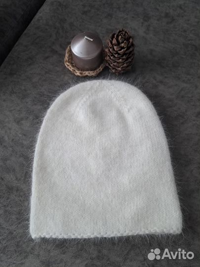 Шапка женская вязаная из пуха норки