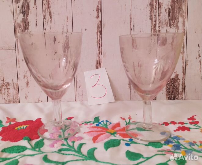Хрустальные, стеклянные фужеры, рюмки, бокалы СССР