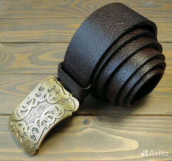 Ремень из толстой натуральной кожи