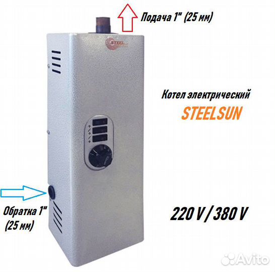 Электрический котел отопления steelsun эвпм