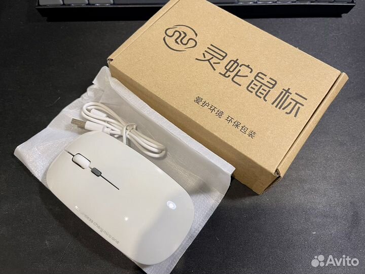 Мышь беспроводная Lingshe M175, белый