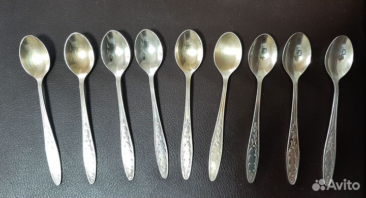 Ложки чайные СССР. Мельхиор. Пламя