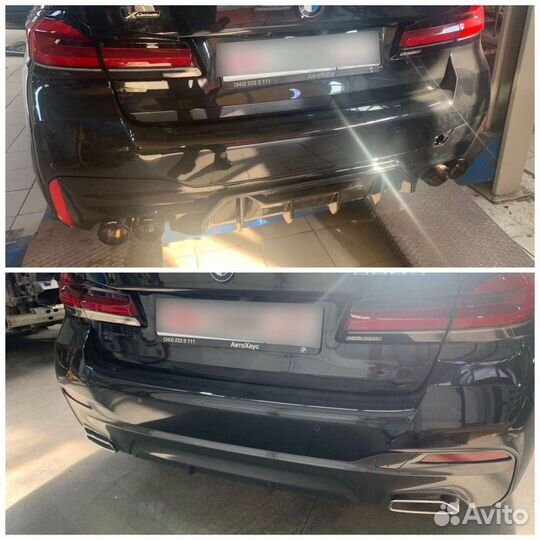 Задний диффузор 5 series g30 M5 Competition style