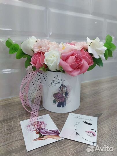 Букеты из мыльных цветов на 8 марта