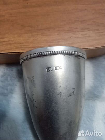 Рюмка серебро 875 с золочением