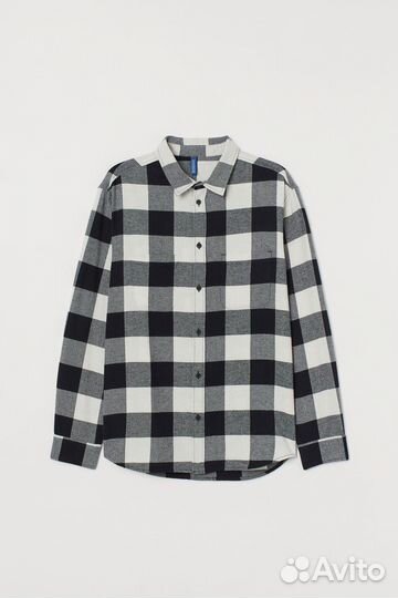 Рубашка H&M в клетку, рубашка в клетку hm