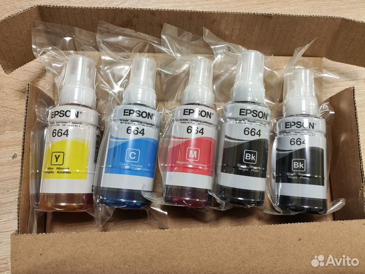 Чернила оригинальные Epson 664 - 5 штук