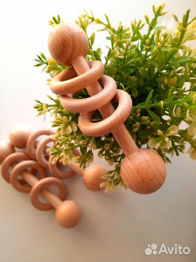 Погремушки, игрушки из дерева, дерево