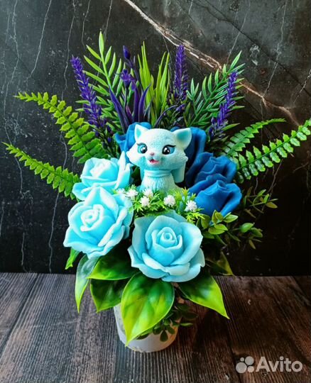 Мыло ручной работы букеты с фигурками