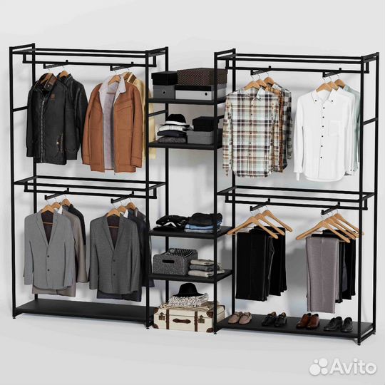 Стеллаж для одежды кч-2212 в стиле лофт