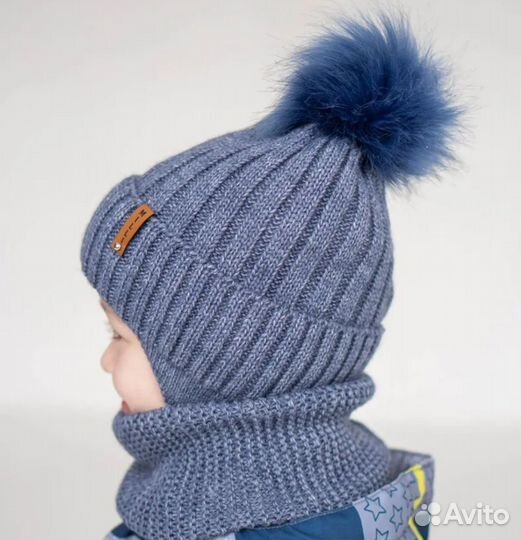 Комплект шапка и шарф для мальчика зима