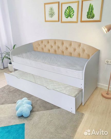 Кровать от 2х лет 2е спальное лдсп велюр