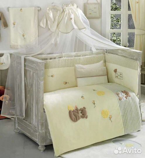 Кровать детская с продольным маятником, матрасом