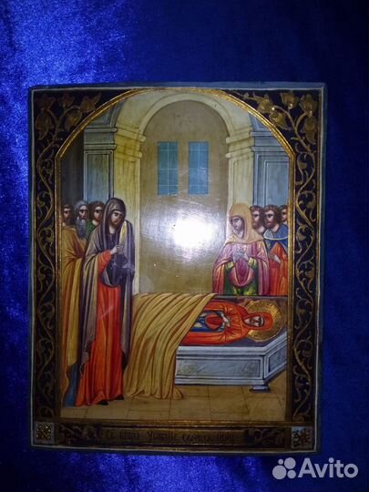 Икона старинная Успение Святой Анны.Редчайшая