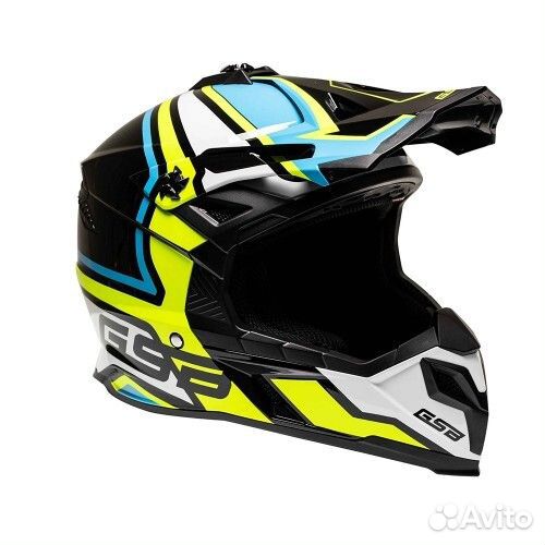 Кроссовый шлем XP-20 MO design BLU giallo