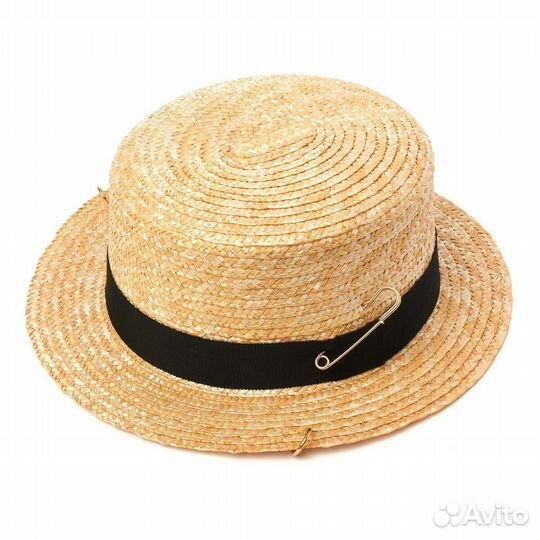 Соломенная шляпа канотье с цепью