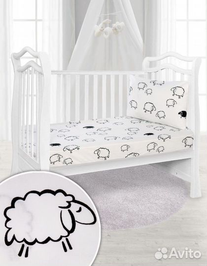 Простынь на резинке 120 60