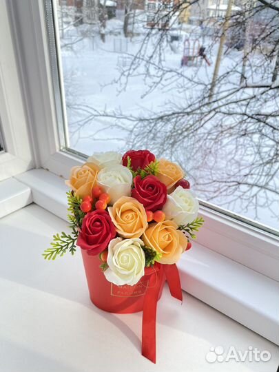 Букет и мыльных роз