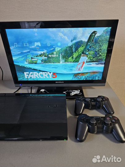 Sony Playstation 3 super slim прошитая 500гб 48игр
