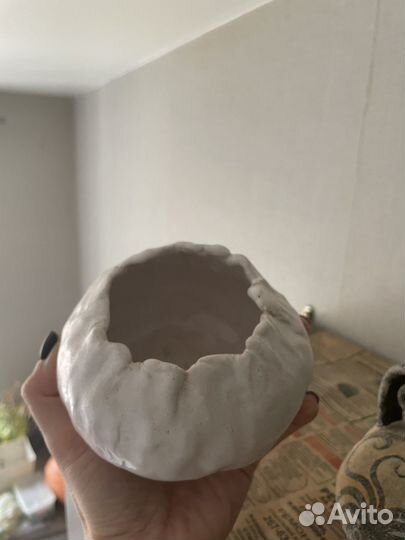 Ваза керамика ручная работа белая