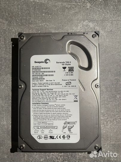 Жесткий диск seagate 160 gb