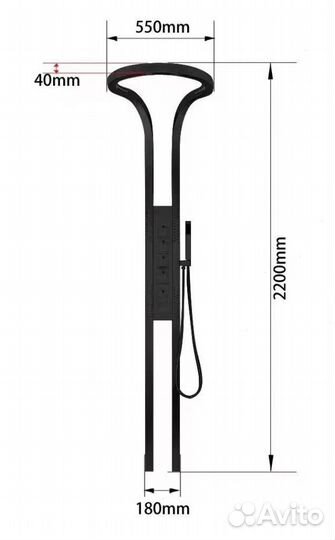 Эксклюзивная душевая система водопад 5 в 1