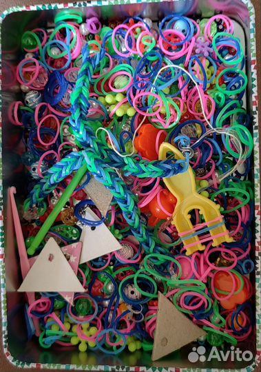 Набор резинок для плетения, бусины