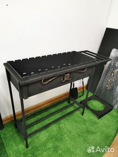 Мангал разборный 3 мм усиленный бортами от 10 лет