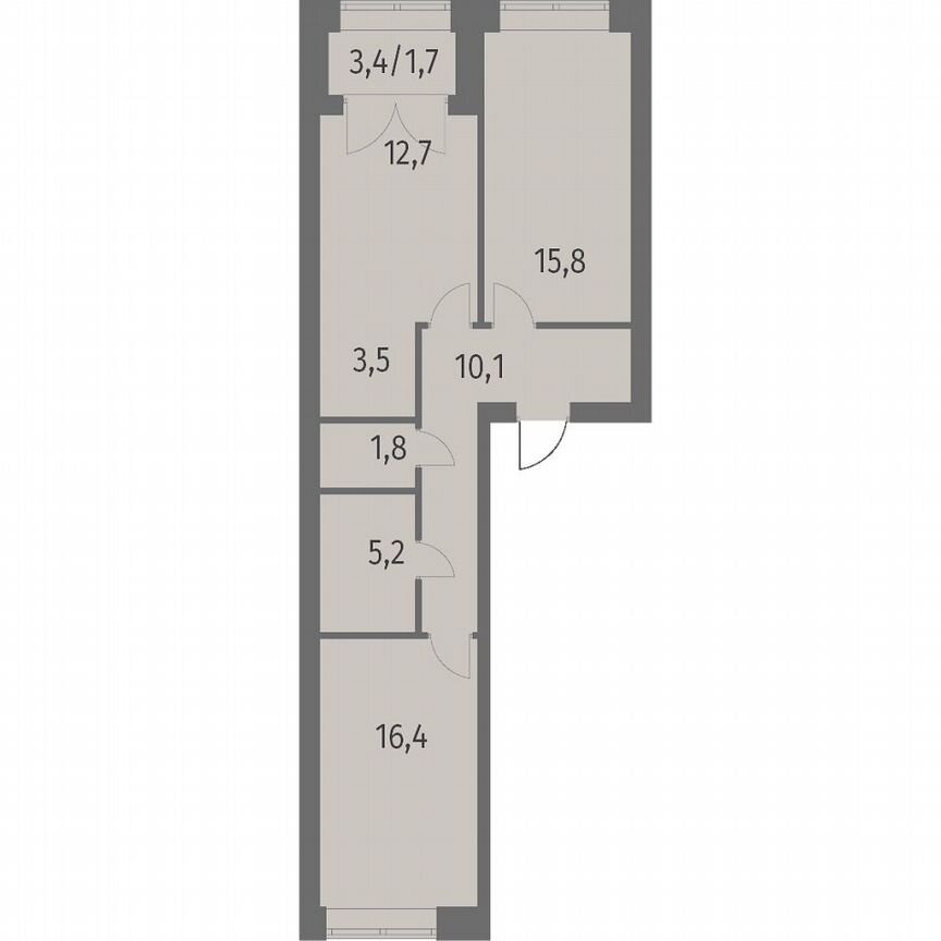 2-к. квартира, 67,2 м², 12/13 эт.