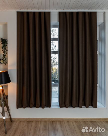 Шторы 100 блэкаут Массимо цикорий новые пошив
