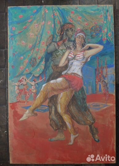 Большая старинная картина Bakst