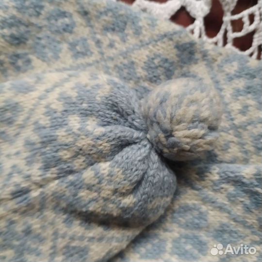 Шапка шерстяная вязаная колпак сканди стиль