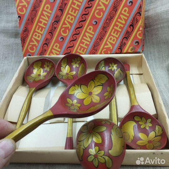 Ложки сувенирные с татарской росписью. СССР