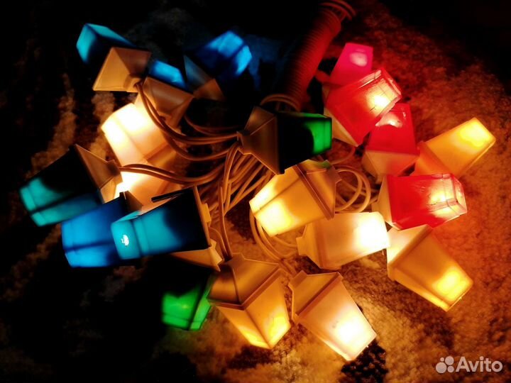 Елочная гирлянда (электрогирлянда) Фонарики, СССР