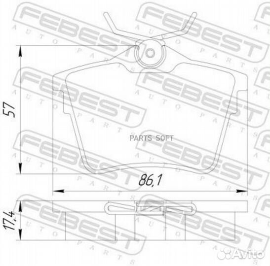 Febest 2501-C5R Колодки тормозные задние