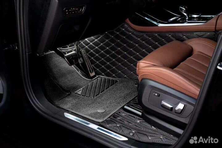 3D Коврики Audi A8 Экокожа Салон Багажник