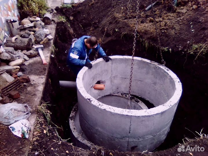 Септик из бетонных колец под ключ с установкой