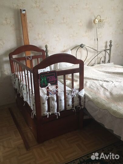 Матрас 120х60 + простыни и бортики в кроватку
