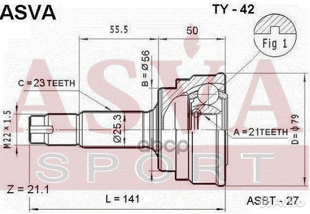 ШРУС наружный 22x56x24 (toyota : yaris/echo NCP