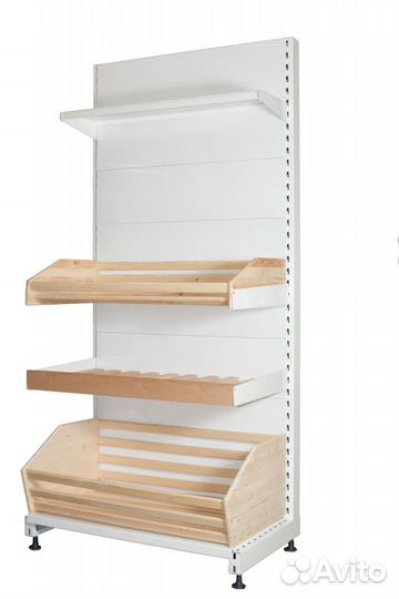 Стеллаж с деревянными (хлебными) полками